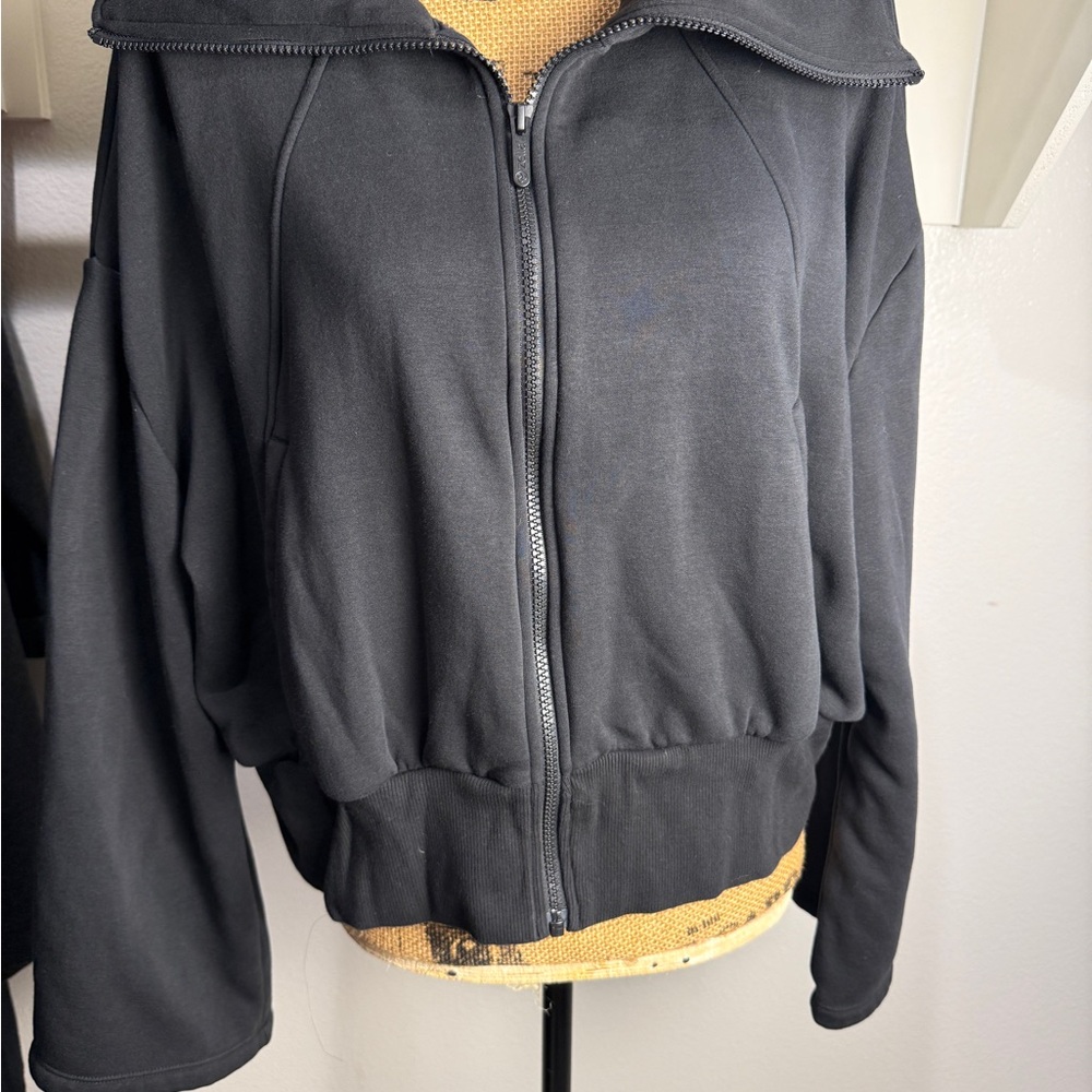 Zella Black Zip-Front Pullover Jacket